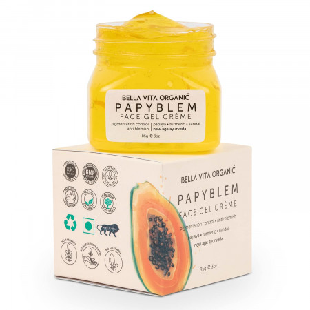 Bella Vita Organic PapyBlem Anti Pigmentation Blemish Cream Gel For Dark Spot Removal, Brightening & Lightening With Papaya & Saffron for Unisex, 85gm