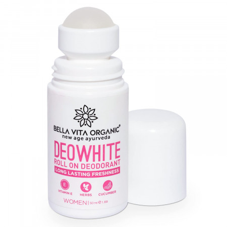 Bella Vita Organic Deo White Deodorant For Women Long Lasting 50 ml Roll on Natural Under Arms Skin Whitening and Lightening For Ladies, Aluminium Free
