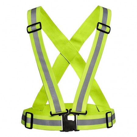 ANIAN High Visibility Protective Safety Reflective Vest Belt Jacket, Night Cycling Reflector Strips Cross Belt Stripes Adjustable Vest