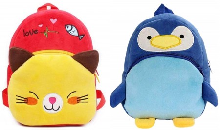 Kids Soft Cartoon Animal Velvet Plush School Backpack Bag For 2 To 5 Years Baby/Boys/Girls Nursery, Preschool, Picnic