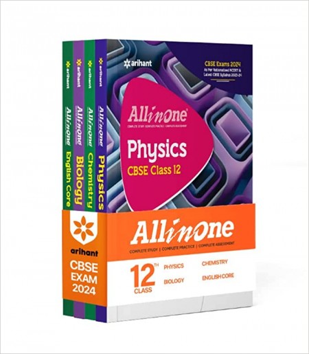 Arihant All In One Class 12th Physics, Chemistry, Biology, English Core for CBSE Exam 2024 (Set of 4 Books)