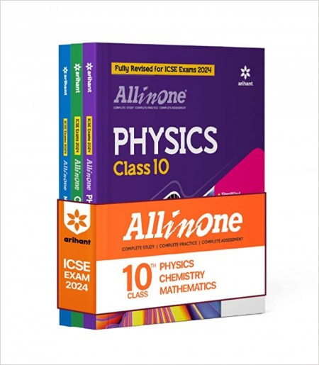 Arihant All In One Class 10th Physics, Chemistry, Mathematics, for ICSE Exam 2024 (Set of 3 Books)