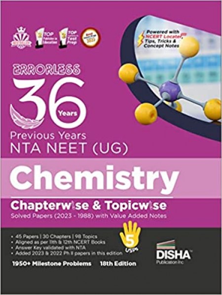 Errorless 36 Previous Years NTA NEET (UG) Chemistry Chapterwise & Topicwise Solved Papers (2023 1988) with Value Added Notes 18th Edition | PYQs Question Bank