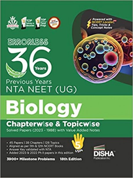 Errorless 36 Previous Years NTA NEET (UG) Biology Chapterwise & Topicwise Solved Papers (2023 1988) with Value Added Notes 18th Edition | PYQs Question Bank