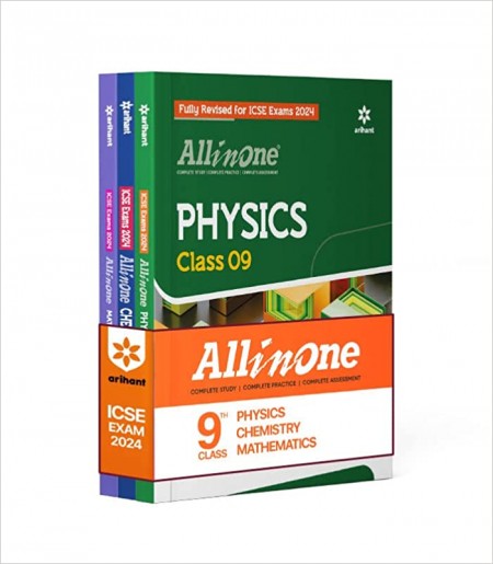 Arihant All In One Class 9th Physics, Chemistry, Mathematics for ICSE Exam 2024 (Set of 3 Books)