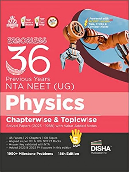 Errorless 36 Previous Years NTA NEET (UG) Physics Chapterwise & Topicwise Solved Papers (2023 1988) with Value Added Notes 18th Edition | PYQs Question Bank |