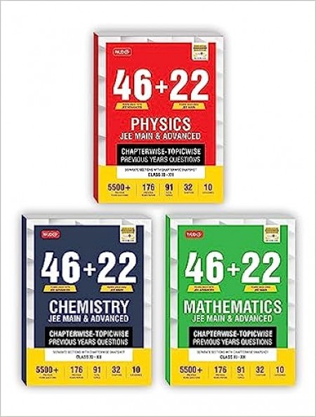 MTG 46 + 22 Years JEE Main and IIT JEE Advanced Previous Years Solved Question (PYQ) Papers with Chapterwise Topicwise Solutions Physics, Chemistry, ... of 3 Books) [Paperback] MTG Editorial Board