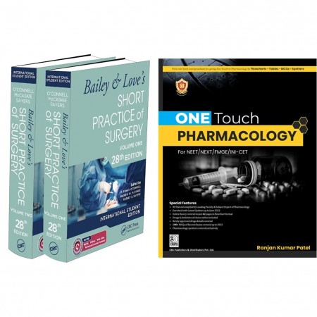Bailey & Love's Short Practice Of Surgery 28th Edition International Student's Edition (Set Volume 1 & 2) & ONE TOUCH Pharmacology for NEET/NEXT/FMGE/INI-CET (PB- 2022)