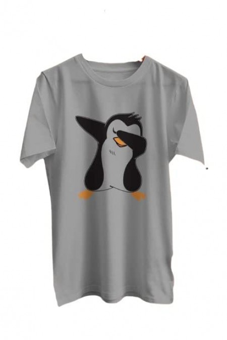Peguin Design Printed Round Neck Size: S T-Shirt for Men
